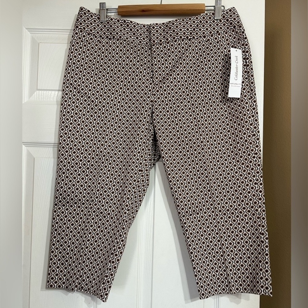 Coldwater Creek Sateen Honeycomb Cropped pants size 12P new with tag